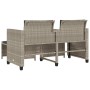 2 seater garden sofa with light gray PE rattan table and stools by , Garden sets - Ref: Foro24-368421, Price: 163,48 €, Disco...