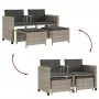 2 seater garden sofa with light gray PE rattan table and stools by , Garden sets - Ref: Foro24-368421, Price: 221,09 €, Disco...