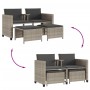 2-Sitzer-Gartensofa mit hellgrauem PE-Rattantisch und Hockern von , Gartensets - Ref: Foro24-368421, Preis: 163,48 €, Rabatt: %