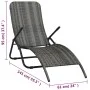 Folding synthetic rattan sun lounger in gray by vidaXL, Loungers - Ref: Foro24-48128, Price: 74,55 €, Discount: %