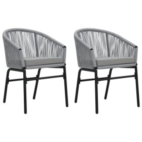 Sillas de jardín 2 unidades ratán sintético antracita de vidaXL, Sillas de jardín - Ref: Foro24-48137, Precio: 159,07 €, Desc...