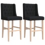 Taburetes altos 2 uds madera maciza de caucho y tela de , Taburetes de cocina - Ref: Foro24-4006226, Precio: 114,05 €, Descue...