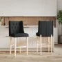 Hohe Hocker, 2 Stück, massives Gummiholz und Stoff von , Küchenhocker - Ref: Foro24-4006226, Preis: 96,33 €, Rabatt: %