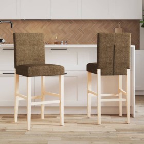 Hohe Hocker, 2 Stück, massives Gummiholz und Stoff von , Küchenhocker - Ref: Foro24-4006195, Preis: 87,57 €, Rabatt: %