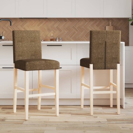 Hohe Hocker, 2 Stück, massives Gummiholz und Stoff von , Küchenhocker - Ref: Foro24-4006195, Preis: 87,57 €, Rabatt: %