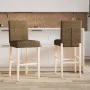Taburetes altos 2 uds madera maciza de caucho y tela de , Taburetes de cocina - Ref: Foro24-4006195, Precio: 86,81 €, Descuen...