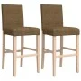 Taburetes altos 2 uds madera maciza de caucho y tela de , Taburetes de cocina - Ref: Foro24-4006195, Precio: 86,81 €, Descuen...