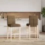 Taburetes altos 2 uds madera maciza de caucho y tela de , Taburetes de cocina - Ref: Foro24-4006195, Precio: 86,81 €, Descuen...