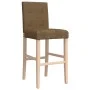 High stools 2 pcs solid rubber wood and fabric by , Kitchen stools - Ref: Foro24-4006195, Price: 86,73 €, Discount: %