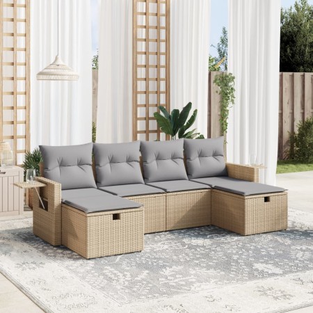 Garden sofa set with beige cushions mix 6 pieces PE rattan by , Garden sets - Ref: Foro24-3263855, Price: 368,78 €, Discount: %