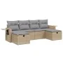 Garden sofa set with beige cushions mix 6 pieces PE rattan by , Garden sets - Ref: Foro24-3263855, Price: 356,10 €, Discount: %