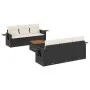 7-teiliges Garten-Essset und schwarze Kissen aus synthetischem Rattan von , Gartensets - Ref: Foro24-3256784, Preis: 459,38 €...