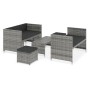 5-teiliges Gartenmöbel-Set und graue synthetische Rattankissen von vidaXL, Gartensets - Ref: Foro24-48134, Preis: 297,99 €, R...