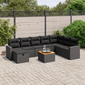 8-piece garden sofa set and black synthetic rattan cushions by , Garden sets - Ref: Foro24-3264870, Price: 555,54 €, Discount: %