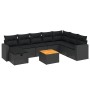 8-piece garden sofa set and black synthetic rattan cushions by , Garden sets - Ref: Foro24-3264870, Price: 554,52 €, Discount: %