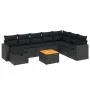 8-piece garden sofa set and black synthetic rattan cushions by , Garden sets - Ref: Foro24-3264870, Price: 555,54 €, Discount: %