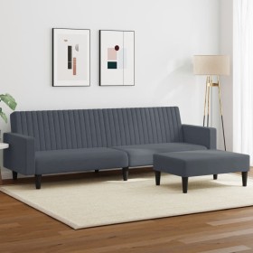 Zweiteilige Sofagarnitur aus dunkelgrauem Samt von , Sofas - Ref: Foro24-3216281, Preis: 318,77 €, Rabatt: %