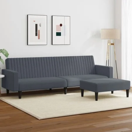 Zweiteilige Sofagarnitur aus dunkelgrauem Samt von , Sofas - Ref: Foro24-3216281, Preis: 312,69 €, Rabatt: %