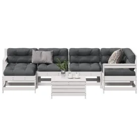 7-piece garden furniture set with solid white pine wood cushions by , Garden sets - Ref: Foro24-3250945, Price: 610,88 €, Dis...