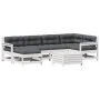 Set muebles jardín 7 pzas con cojines madera maciza pino blanco de , Conjuntos de jardín - Ref: Foro24-3250945, Precio: 610,1...