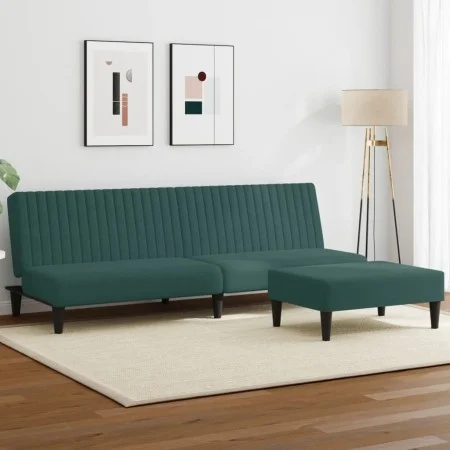 Dark green velvet 2-piece sofa set by , Sofas - Ref: Foro24-3216276, Price: 297,64 €, Discount: %