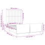 Dark gray velvet bed frame with headboard 120x190 cm by , Beds and slatted bases - Ref: Foro24-3270591, Price: 172,87 €, Disc...