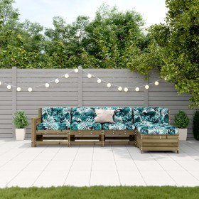 5-teiliges Gartenmöbel-Set mit Kissen aus imprägniertem Kiefernholz von , Gartensets - Ref: Foro24-3250835, Preis: 523,98 €, ...