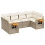 Garden sofa set with cushions 6 pieces beige synthetic rattan by , Garden sets - Ref: Foro24-3227101, Price: 470,69 €, Discou...