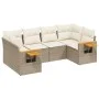 Garden sofa set with cushions 6 pieces beige synthetic rattan by , Garden sets - Ref: Foro24-3227101, Price: 471,60 €, Discou...