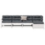 5-teiliges Gartenmöbel-Set mit Kissen aus massivem Weißkiefernholz von , Gartensets - Ref: Foro24-3250849, Preis: 446,97 €, R...