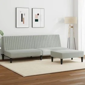 Light gray velvet 2-piece sofa set by , Sofas - Ref: Foro24-3216274, Price: 284,17 €, Discount: %