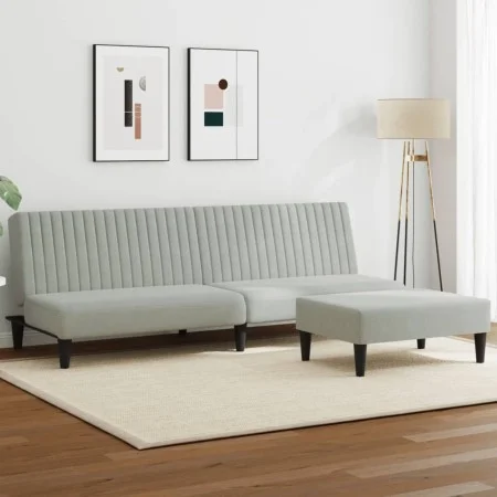 Light gray velvet 2-piece sofa set by , Sofas - Ref: Foro24-3216274, Price: 284,17 €, Discount: %