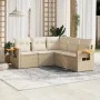 Garden sofa set with cushions 5 pieces beige synthetic rattan by , Garden sets - Ref: Foro24-3226800, Price: 418,06 €, Discou...