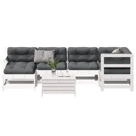 7-piece garden furniture set with solid white pine wood cushions by , Garden sets - Ref: Foro24-3250953, Price: 601,64 €, Dis...
