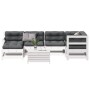 7-teiliges Gartenmöbel-Set mit Kissen aus massivem Weißkiefernholz von , Gartensets - Ref: Foro24-3250953, Preis: 617,68 €, R...