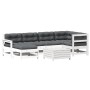 7-teiliges Gartenmöbel-Set mit Kissen aus massivem Weißkiefernholz von , Gartensets - Ref: Foro24-3250953, Preis: 617,68 €, R...