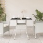 Mesa de jardín superficie de vidrio ratán PE blanco 80x80x75 cm de , Mesas de jardín - Ref: Foro24-368132, Precio: 82,11 €