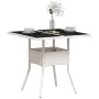 Garden table glass surface PE rattan white 80x80x75 cm by , Garden tables - Ref: Foro24-368132, Price: 80,90 €, Discount: %