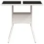 Garden table glass surface PE rattan white 80x80x75 cm by , Garden tables - Ref: Foro24-368132, Price: 80,90 €, Discount: %