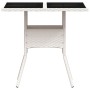Mesa de jardín superficie de vidrio ratán PE blanco 80x80x75 cm de , Mesas de jardín - Ref: Foro24-368132, Precio: 82,11 €