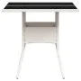 Garden table glass surface PE rattan white 80x80x75 cm by , Garden tables - Ref: Foro24-368132, Price: 80,90 €, Discount: %