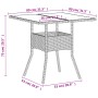 Mesa de jardín superficie de vidrio ratán PE blanco 80x80x75 cm de , Mesas de jardín - Ref: Foro24-368132, Precio: 82,11 €