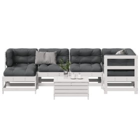 7-piece garden furniture set with solid white pine wood cushions by , Garden sets - Ref: Foro24-3250913, Price: 590,30 €, Dis...