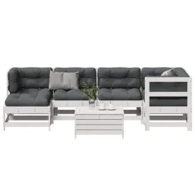 7-teiliges Gartenmöbel-Set mit Kissen aus massivem Weißkiefernholz von , Gartensets - Ref: Foro24-3250913, Preis: 575,63 €, R...