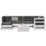7-teiliges Gartenmöbel-Set mit Kissen aus massivem Weißkiefernholz von , Gartensets - Ref: Foro24-3250913, Preis: 590,30 €, R...