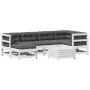 7-teiliges Gartenmöbel-Set mit Kissen aus massivem Weißkiefernholz von , Gartensets - Ref: Foro24-3250913, Preis: 620,35 €, R...