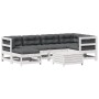 7-teiliges Gartenmöbel-Set mit Kissen aus massivem Weißkiefernholz von , Gartensets - Ref: Foro24-3250913, Preis: 590,30 €, R...