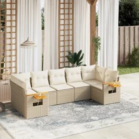 7-teiliges Gartensofa-Set und beige synthetische Rattankissen von , Gartensets - Ref: Foro24-3227108, Preis: 549,06 €, Rabatt: %