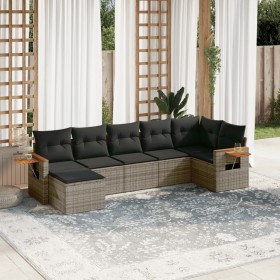 7-teiliges Gartensofa-Set mit grauen PE-Rattan-Kissen von , Gartensets - Ref: Foro24-3227033, Preis: 422,46 €, Rabatt: %