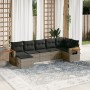 7-piece garden sofa set with gray PE rattan cushions by , Garden sets - Ref: Foro24-3227033, Price: 422,46 €, Discount: %